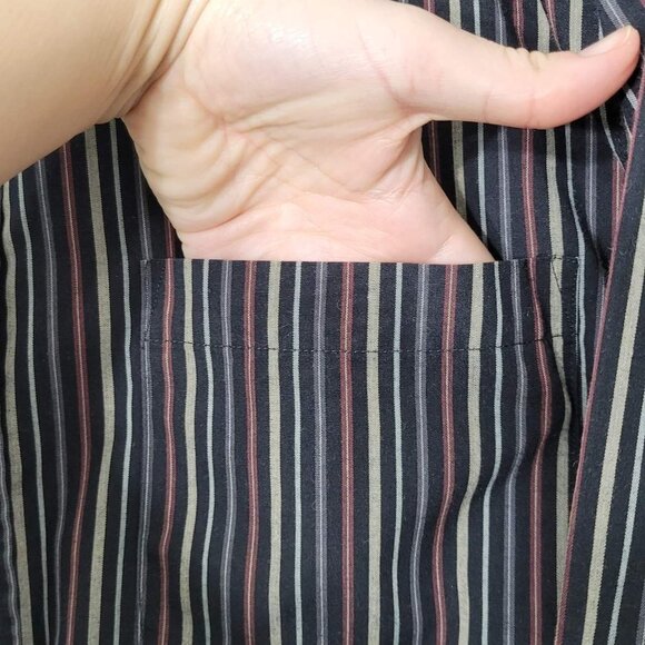 Retreat Men's Striped Poly-Cotton Blend Long Sleeve Button Down Shirt Size 40 - Picture 5 of 7